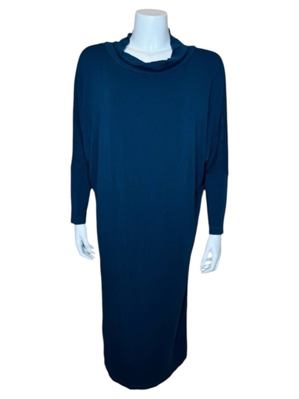 Bryn Walker Isle Dolman Midi Dress S Cowl Stretch Jersey Knit Blue